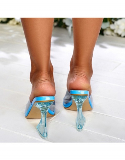 Replica  Fashion PVC Solid Transparent Women's High Slip Sandals #797631 $34.53 USD for Wholesale