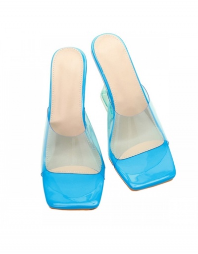 Replica  Fashion PVC Solid Transparent Women's High Slip Sandals #797631 $34.53 USD for Wholesale