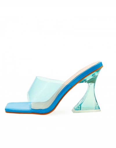 Replica  Fashion PVC Solid Transparent Women's High Slip Sandals #797631 $34.53 USD for Wholesale