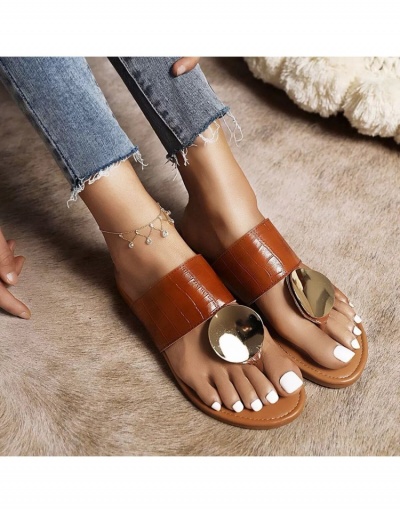 Replica Simple Design Round Toe Metal Beach Slippers  #797632 $20.61 USD for Wholesale