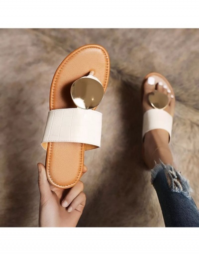 Replica Simple Design Round Toe Metal Beach Slippers  #797632 $20.61 USD for Wholesale