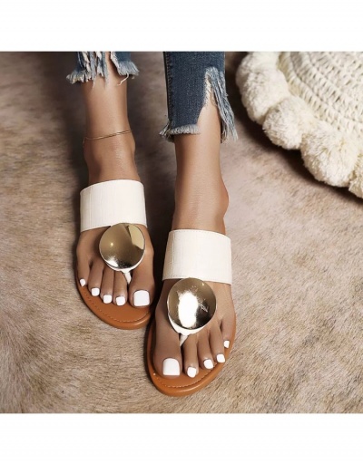 Replica Simple Design Round Toe Metal Beach Slippers  #797632 $20.61 USD for Wholesale