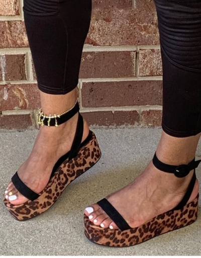 Replica Leopard Snake Printed Platform Sandals For Women #797635 $22.43 USD for Wholesale