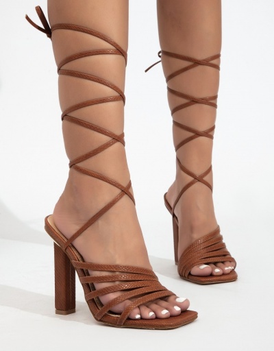 Replica  Fashion Pure Color Bandage  Women's High-heeled Sandals #797649 $40.10 USD for Wholesale