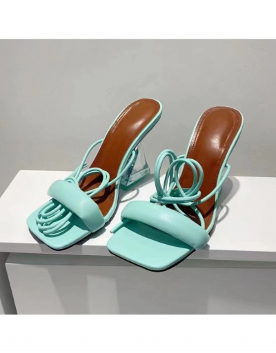 Replica Trendy Chunky  Square Toe Lace Up  Heeled Sandals  #797652 $29.71 USD for Wholesale