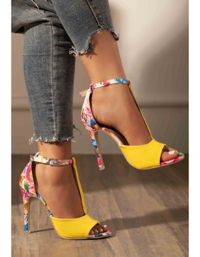 Replica Vintage Printed Pointed  Stiletto Ankle Strap Heels  #797666 $32.76 USD for Wholesale