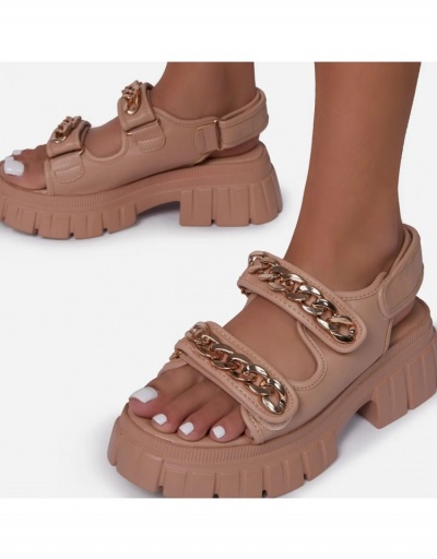 Chunky Platform Hook Loop Velcro Street Sandals #797670 $23.28 USD, Wholesale Fashion Sandals