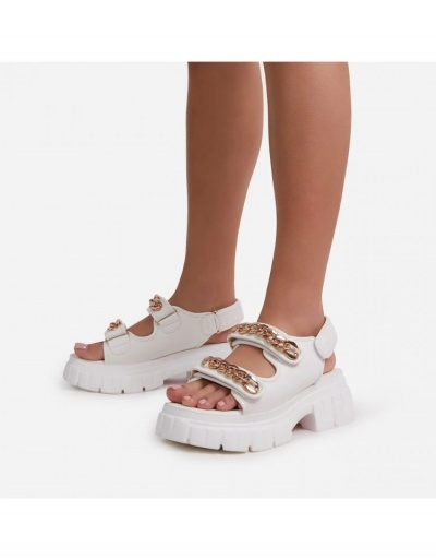 Replica Chunky Platform Hook Loop Velcro Street Sandals #797670 $23.28 USD for Wholesale