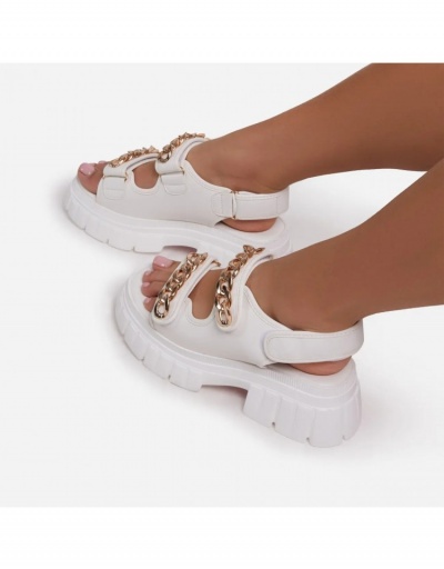 Replica Chunky Platform Hook Loop Velcro Street Sandals #797670 $23.28 USD for Wholesale