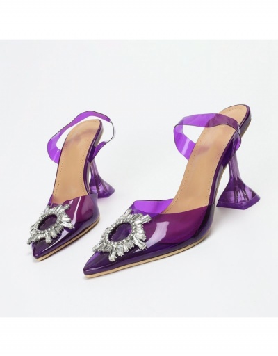 Goblet Heel Transparent Patchwork Pointed High Heels #797671 $40.10 USD, Wholesale Fashion Heels