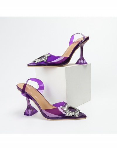 Replica Goblet Heel Transparent Patchwork Pointed High Heels #797671 $40.10 USD for Wholesale