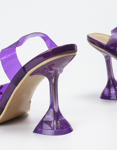 Replica Goblet Heel Transparent Patchwork Pointed High Heels #797671 $40.10 USD for Wholesale