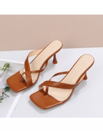 Replica  PU High Heel Square Toe Slip On Heels #797673 $22.23 USD for Wholesale