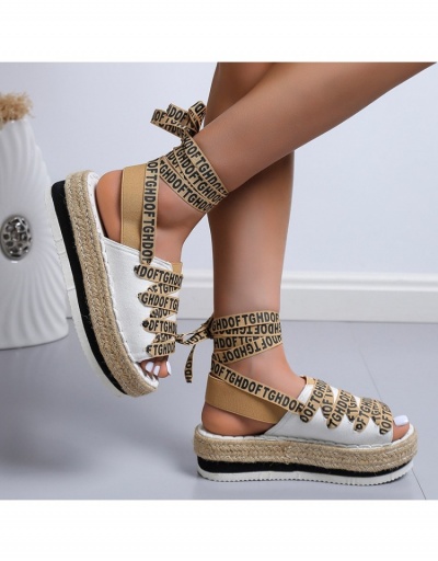 Replica  Women's Street Lace Up Platform Sandals #797675 $24.38 USD for Wholesale