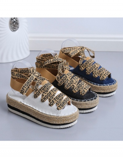 Replica  Women's Street Lace Up Platform Sandals #797675 $24.38 USD for Wholesale