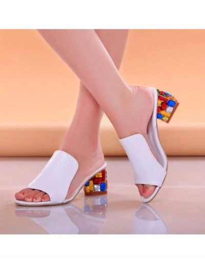 Replica PU Round Toe Slip On Heels For Women #797679 $24.38 USD for Wholesale