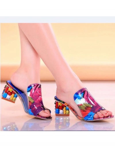 Replica PU Round Toe Slip On Heels For Women #797679 $24.38 USD for Wholesale