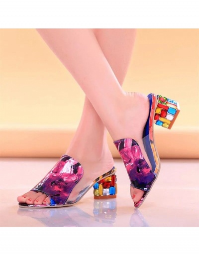 Replica PU Round Toe Slip On Heels For Women #797679 $24.38 USD for Wholesale