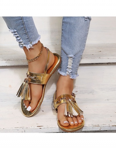 Replica Beach Summer Tassel  Buckle Strap Flat Sandals #797694 $17.88 USD for Wholesale