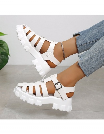  Women's Roman Hollow Out Pure Color Sandals #797698 $21.95 USD, Wholesale Fashion Sandals