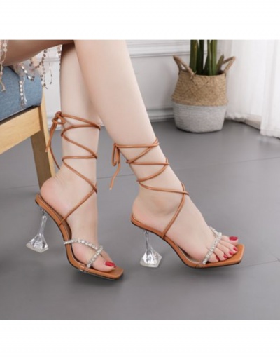 Replica  Sexy Rhinestone Ankle Strap Heels #797704 $36.04 USD for Wholesale