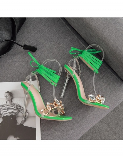 Replica Euro Style Rhinestone Design Bandage Chain High Heels Sandals  #797707 $46.60 USD for Wholesale