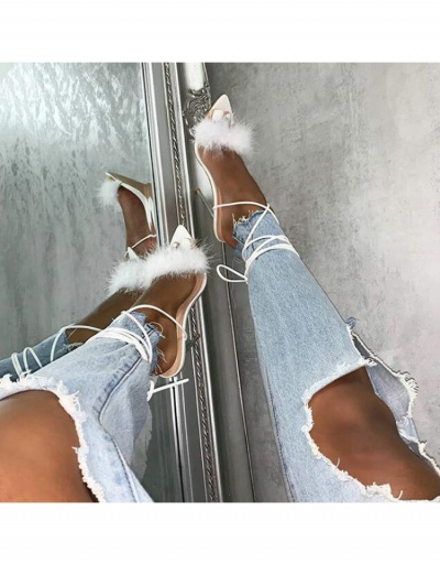  Fashion Stiletto Feather Pointed Toe Ankle Strap Heels #797710 $41.55 USD, Wholesale Fashion Heels