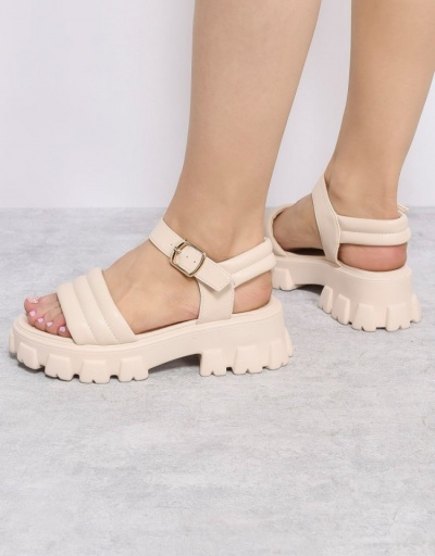 Replica  Casual Pure Color Round Toe Women's Sandals #797713 $26.07 USD for Wholesale