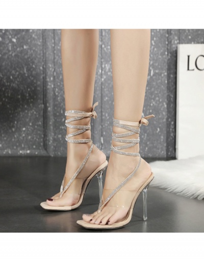 Replica  Sexy Rhinestone Transparent Ankle Strap Heels #797721 $44.91 USD for Wholesale