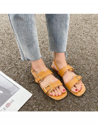  PU Pure Color Retro Square Toe Women's Sandals #797724 $18.74 USD, Wholesale Fashion Sandals