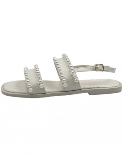 Replica  Summer New PU Faux Pearl Women's Roman Sandals #797726 $21.84 USD for Wholesale