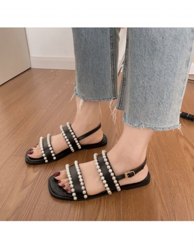 Replica  Summer New PU Faux Pearl Women's Roman Sandals #797726 $21.84 USD for Wholesale