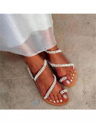 Replica  PU Round Toe Faux Pearl Women's Roman Sandals #797728 $19.31 USD for Wholesale