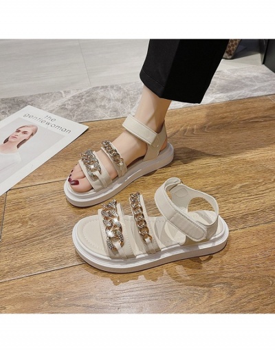 Replica Chain Patch Street Casual White Hook Loop Velcro Sandals #797730 $20.60 USD for Wholesale