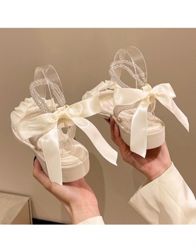 Replica Designer Ruched Korean Style Bow Chunky Sandals #797736 $26.33 USD for Wholesale