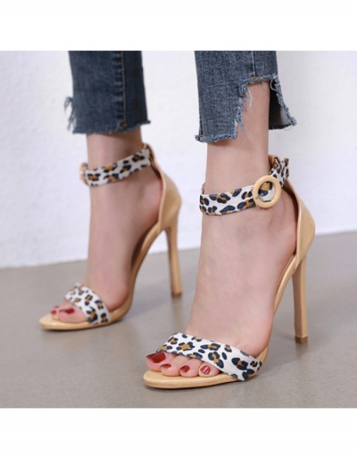 Replica  Sexy Leopard Print Stiletto Sandals Heels  #797737 $42.69 USD for Wholesale