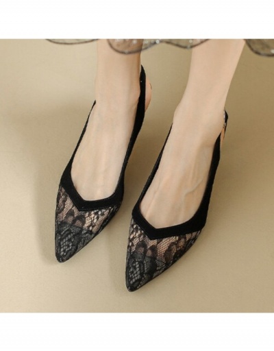 Replica  PU Lace Hollowed Out Pointed Women's High Heels #797743 $24.57 USD for Wholesale