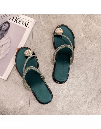 Replica Summer Rhinestone Faux Pearl Flat Sandals #797745 $20.03 USD for Wholesale