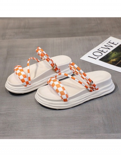 Replica  Plaid Printing Irregular Platform Sandals #797751 $17.88 USD for Wholesale