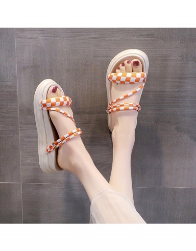 Replica  Plaid Printing Irregular Platform Sandals #797751 $17.88 USD for Wholesale