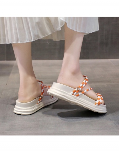 Replica  Plaid Printing Irregular Platform Sandals #797751 $17.88 USD for Wholesale