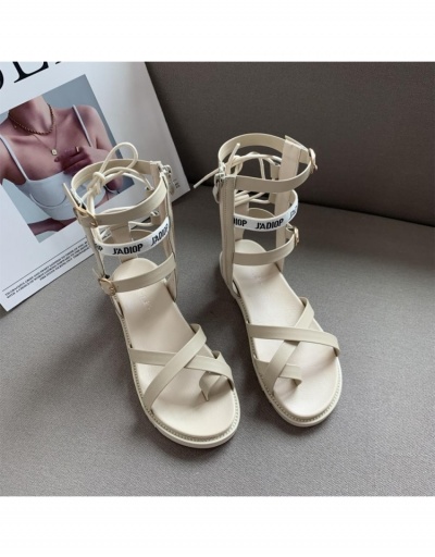 Replica Hollow Out Zipper Up Black Women Roman Sandals #797762 $44.49 USD for Wholesale