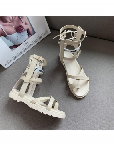 Replica Hollow Out Zipper Up Black Women Roman Sandals #797762 $44.49 USD for Wholesale