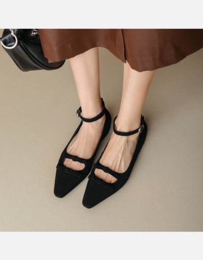 Replica Pointed Toe Bow Ankle Strap Flats #797766 $21.65 USD for Wholesale