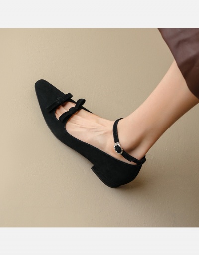 Replica Pointed Toe Bow Ankle Strap Flats #797766 $21.65 USD for Wholesale