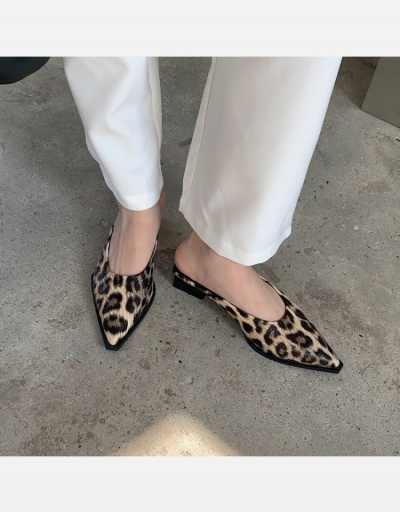 Replica Casual Animal Printed Pointed Toe Mules Heels #797772 $43.09 USD for Wholesale