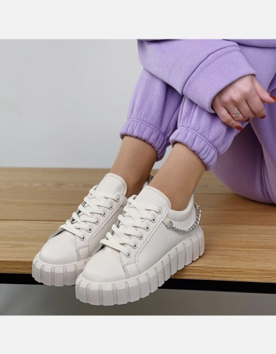 Replica Versatile Chain Patch White Women Shoes #797777 $28.15 USD for Wholesale