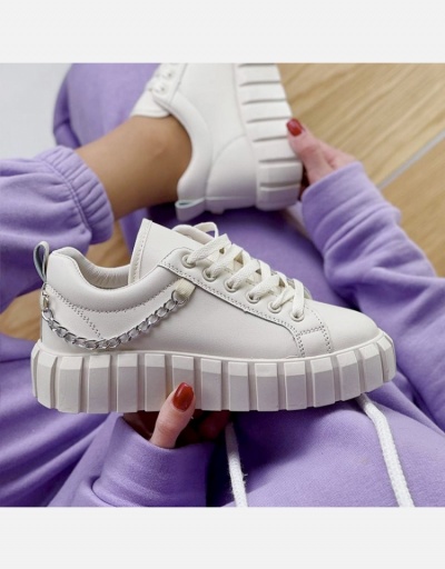 Replica Versatile Chain Patch White Women Shoes #797777 $28.15 USD for Wholesale