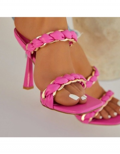 Replica  Sexy PU Chain High Heel Women's Slippers #797778 $23.28 USD for Wholesale