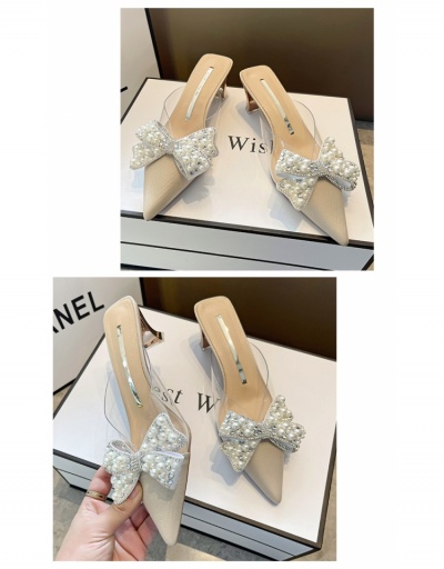 Replica  Rhinestone Bow Pointed Toe Heels Shoes #797782 $26.33 USD for Wholesale